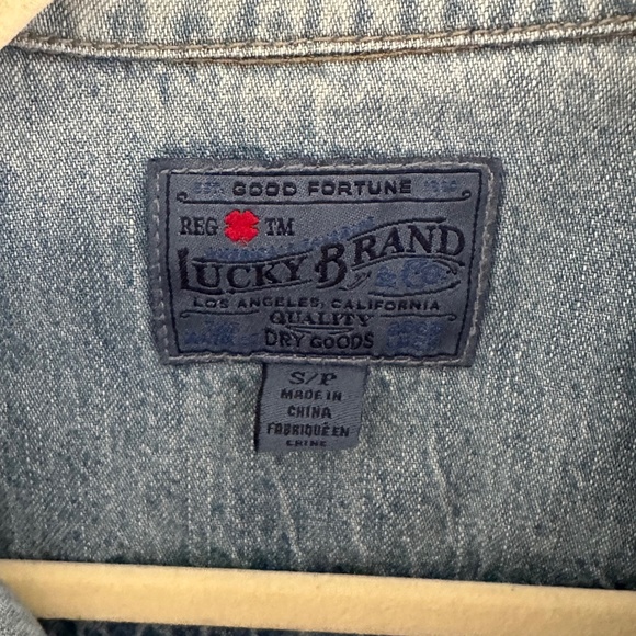 Lucky Brand Embroidered Denim Shirt Size S - Picture 10 of 16